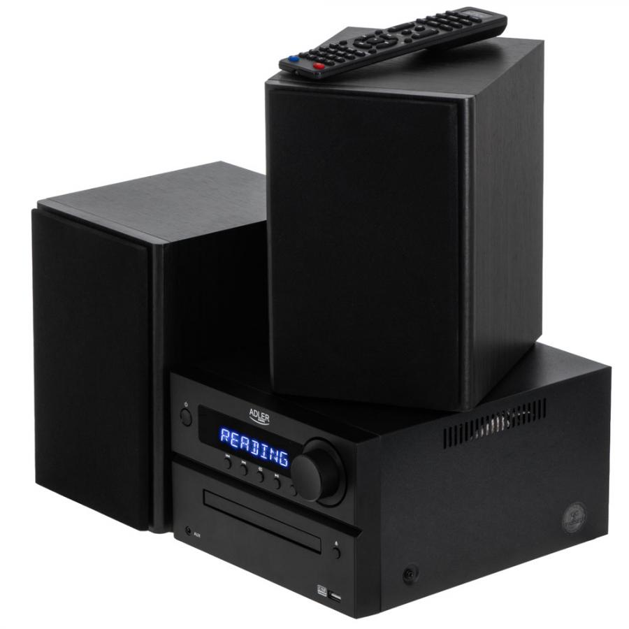 ADLER MINI HI-FI STEREO SYSTEM WITH BT, CD, USB & FM BLACK