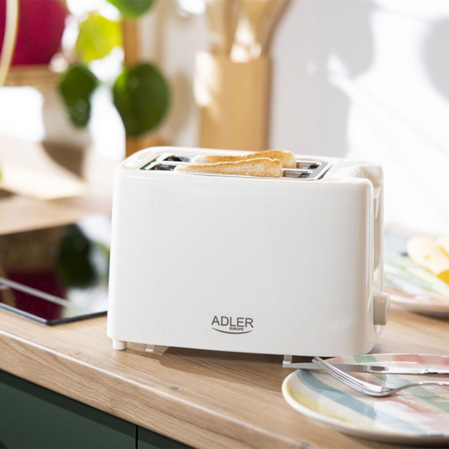 ADLER TOASTER 2 SLICE 900W WHITE