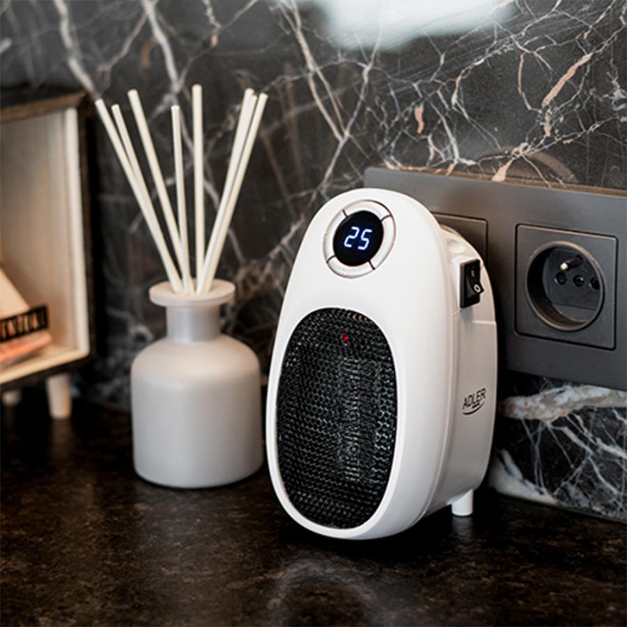 ADLER LED PORTABLE FAN HEATER 1500W WHITE