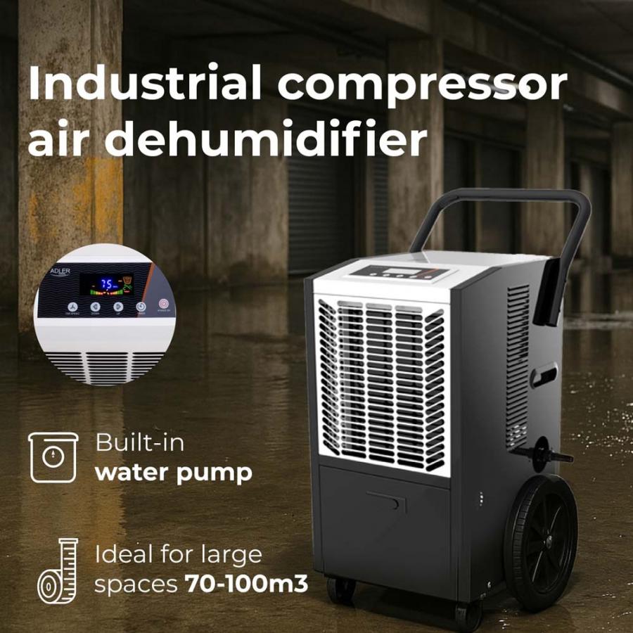 ADLER INDUSTRIAL COMPRESSOR AIR DEHUMIDIFIER 50L BLACK-WHITE