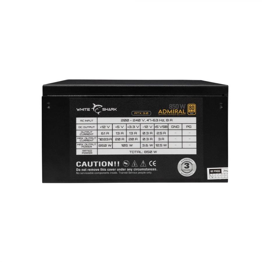 WHITE SHARK PSU 850W ADMIRAL GPSU-850W 80PLUS GOLD FULL MODULAR