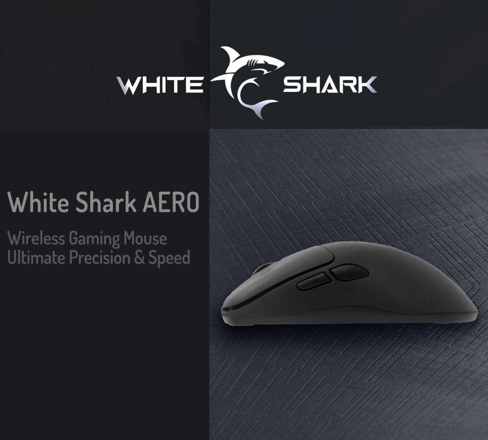 WHITE SHARK GAMING MOUSE CORDLESS OPTICAL AERO WGM-5015 5000DPI-10000DPI VIA SOFTWARE BLACK
