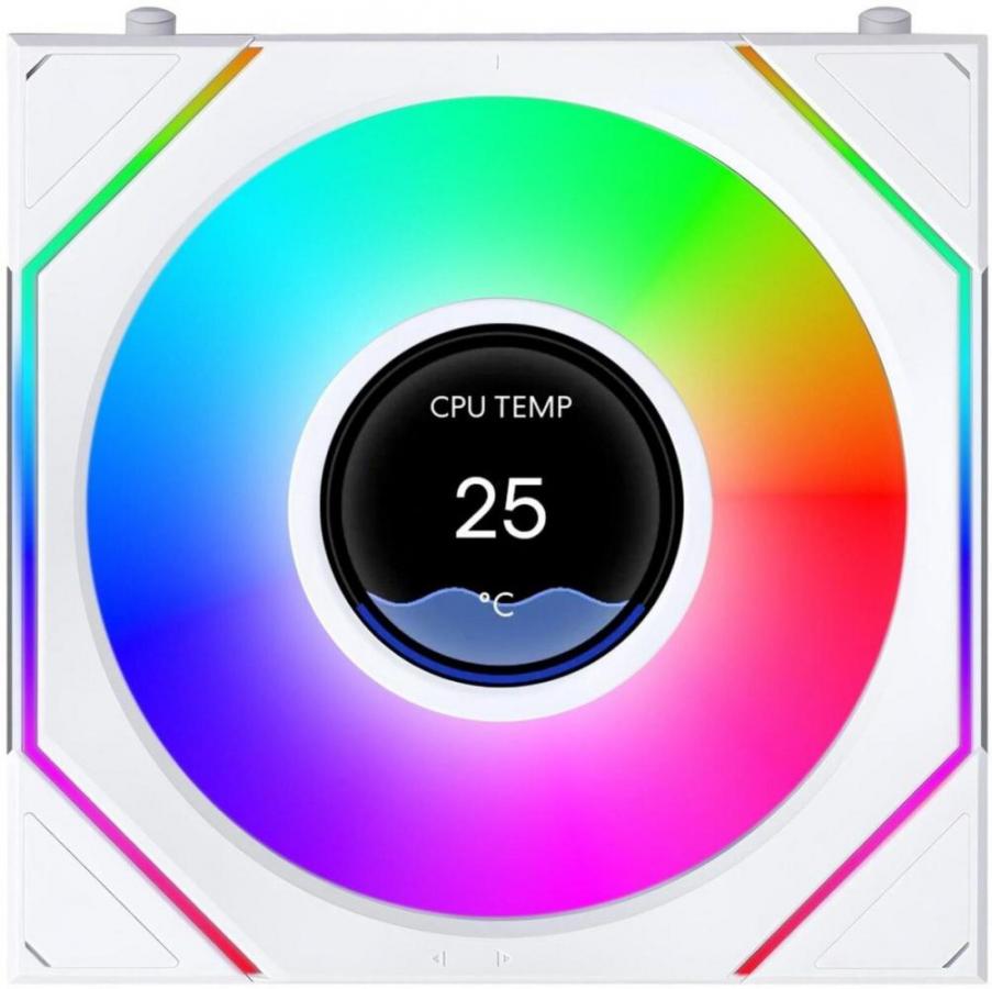 LIAN LI UNI FAN SL INF LCD FLEX - White - Wireless 120 (1pc) Case Fan - No Controller Included
