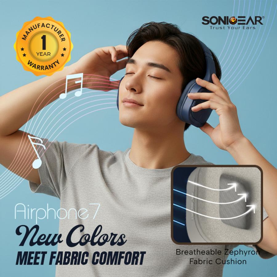 SONICGEAR BT 5.3 HEADSET AIRPHONE 7 (2025) NAVY