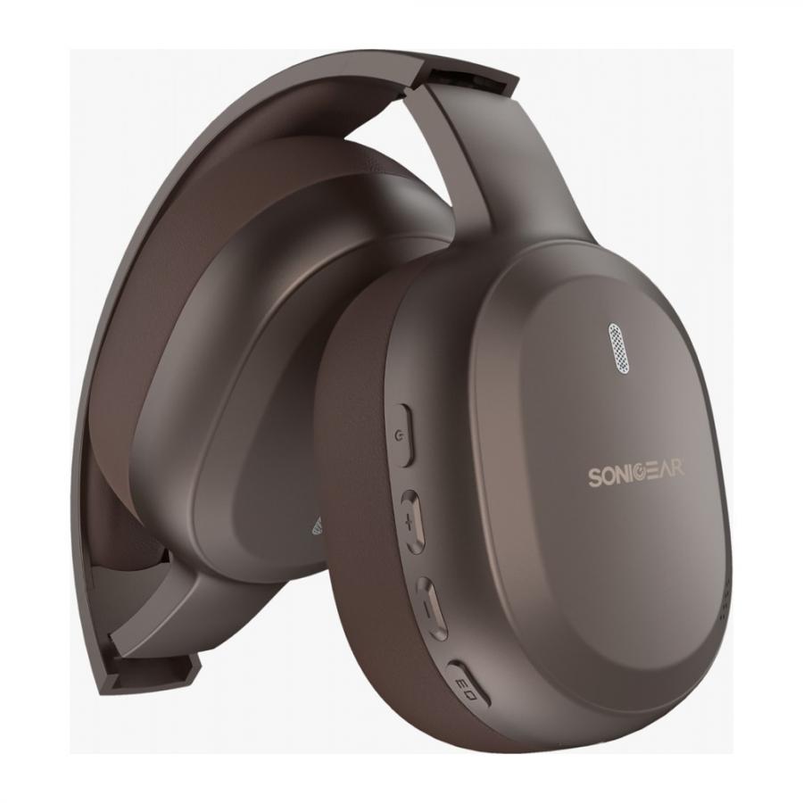 SONICGEAR 2-IN-1 BT6.0 FOLDABLE HEADPHONES AIRPHONE 8 ESPRESSO BROWN