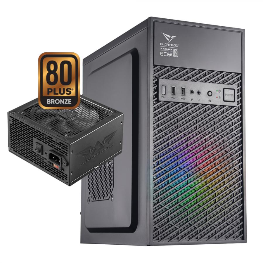 ALCATROZ PC CASE WITH PSU AZZURA MILLENIA ECO AIR 2 RGB BLACK