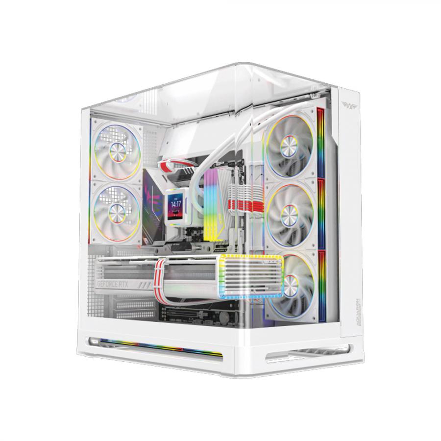 ARMAGGEDDON FULL ATX PC CASE AQUARON X-CURVE ULTRA 8 ARGB WHITE