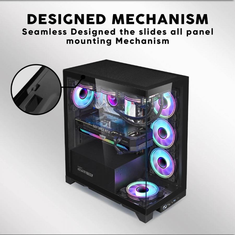 ARMAGGEDDON E-ATX RGB TRANSPARENT FISH TANK GAMING CASE AQUARON XTREME PINK