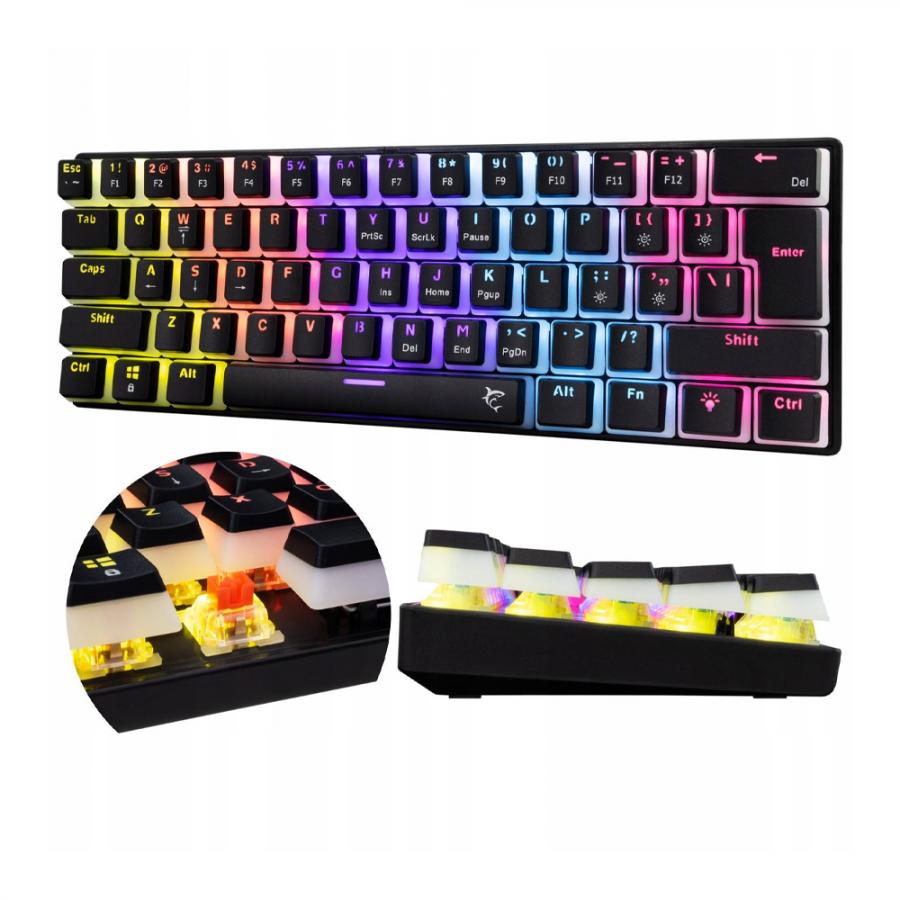 WHITE SHARK MECHANICAL KEYBOARD BLACK RED SWITCH