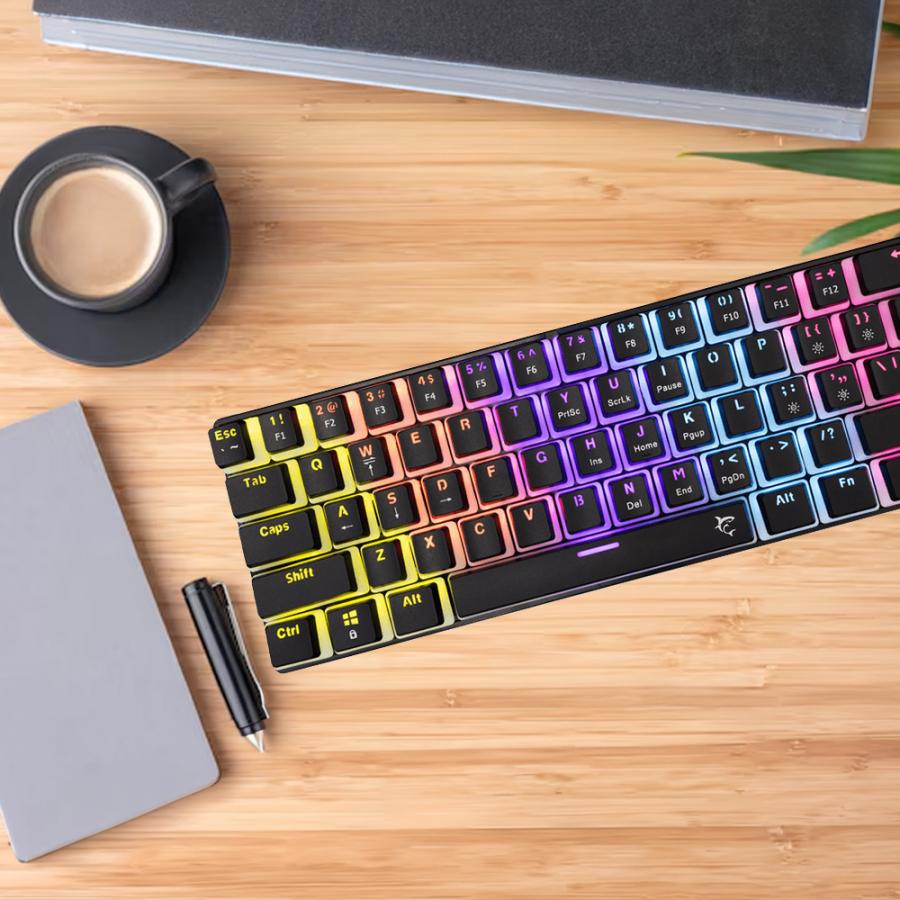 WHITE SHARK MECHANICAL KEYBOARD BLACK RED SWITCH