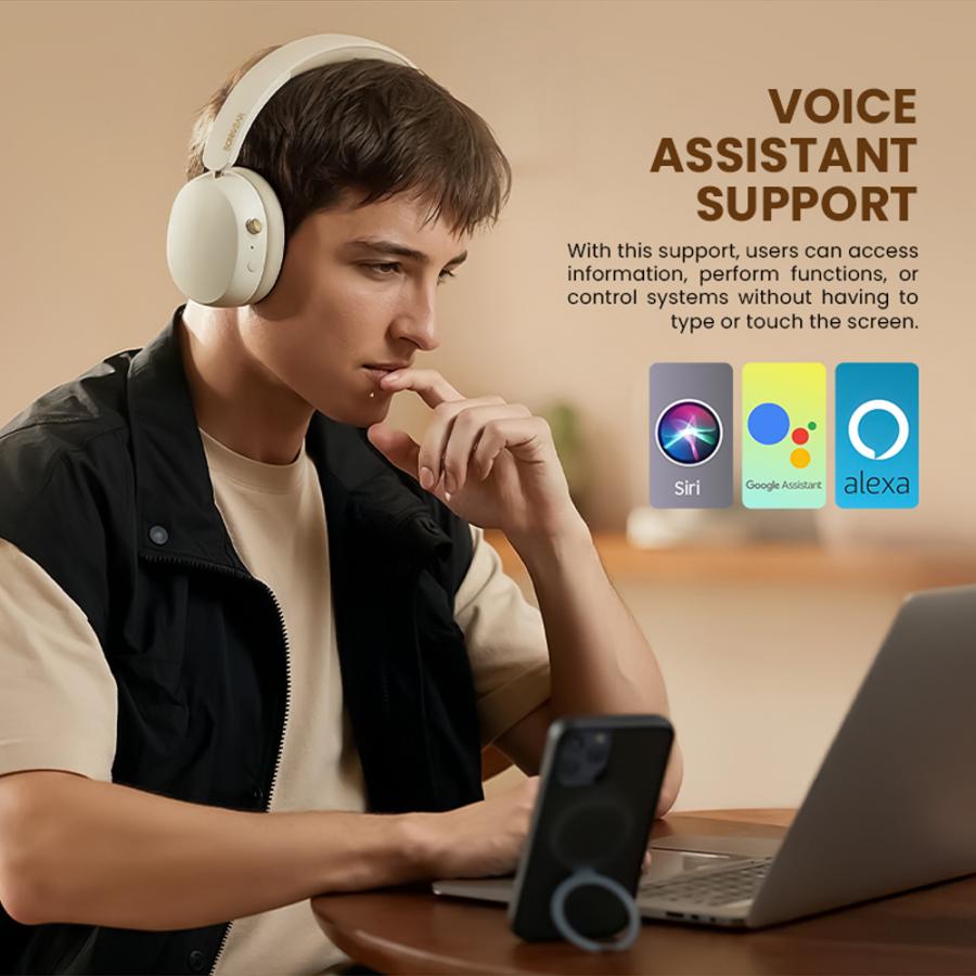SONICGEAR ANC BT6.0 WIRELESS FOLDABLE HEADPHONES CREAM