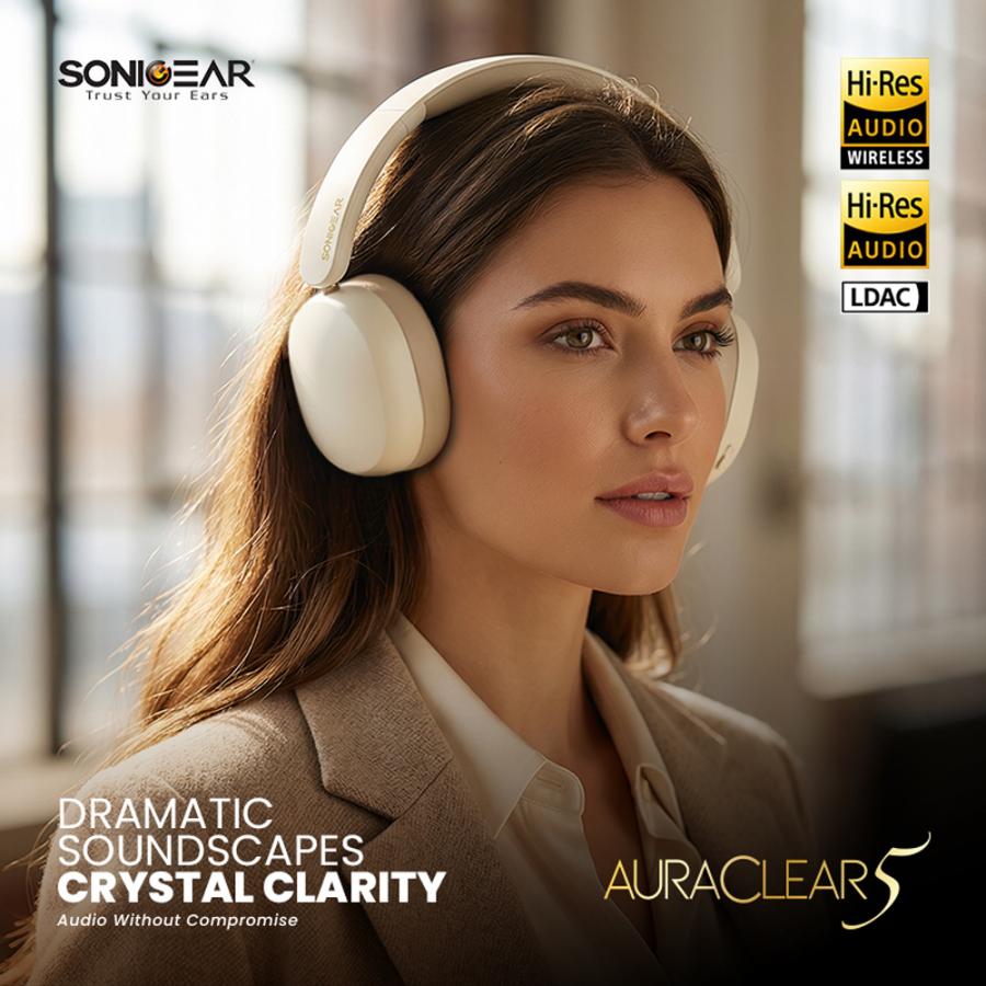 SONICGEAR ANC BT6.0 WIRELESS FOLDABLE HEADPHONES CREAM