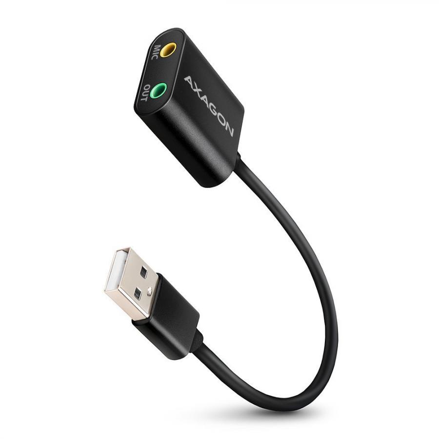 AXAGON ADA-12 USB2.0 - STEREO AUDIO MINI ADAPTER, 15CM CABLE