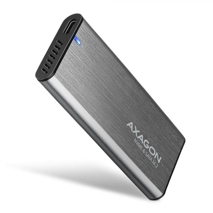 AXAGON EEM2-SG2 USB-C 3.2 GEN 2 - M.2 NVME / SATA SSD 30-80MM ALU BOX