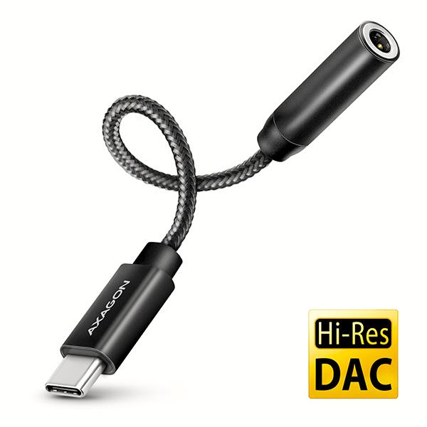 AXAGON ADA-HC USB-C - 3.5MM (F) CONNECTOR, HI-RES DAC, AUDIO ADAPTER 32BIT 384KHZ