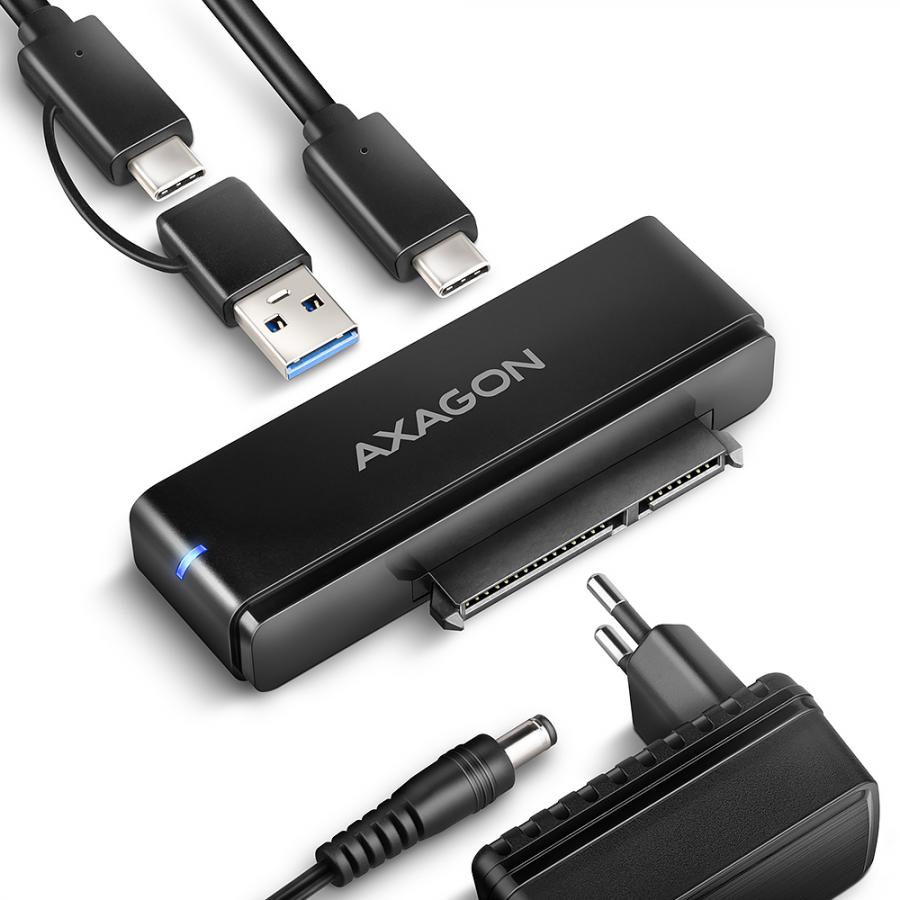 AXAGON ADSA-FPX USB-C 3.2 GEN2 10GBPS - SATA SSD/HDD FASTPORTX ADAPTER INCL. AC, ADAPTER USB-C - USB-A