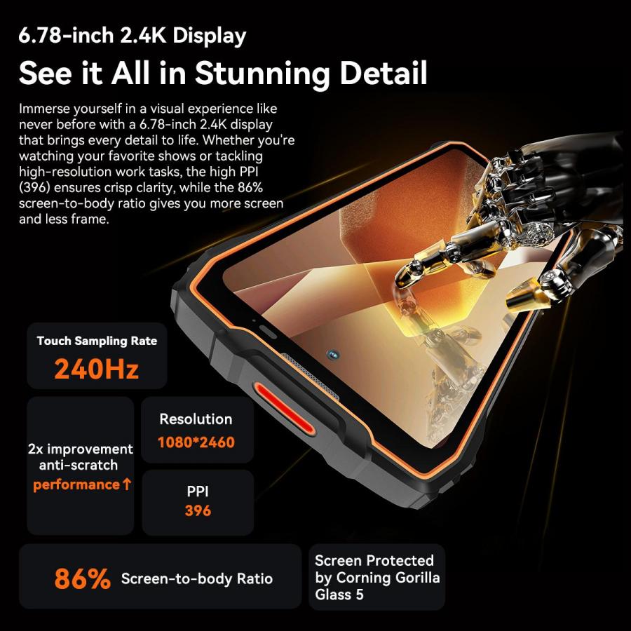 BLACKVIEW DUAL 5G RUGGED SMARTPHONE (8GB+256GB) BL7000 NFC WITH CHARGING DOCK BLACK
