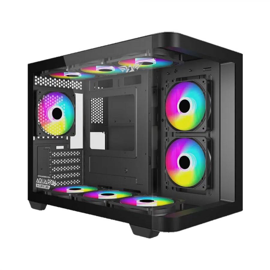 ARMAGGEDDON MICRO ATX STEEL PC CASE AQUARON C-CURVE 285 FULLY BLACK