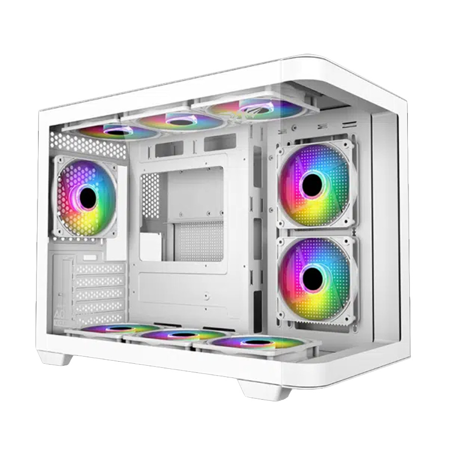 ARMAGGEDDON MICRO ATX STEEL PC CASE AQUARON C-CURVE 285 FULLY WHITE