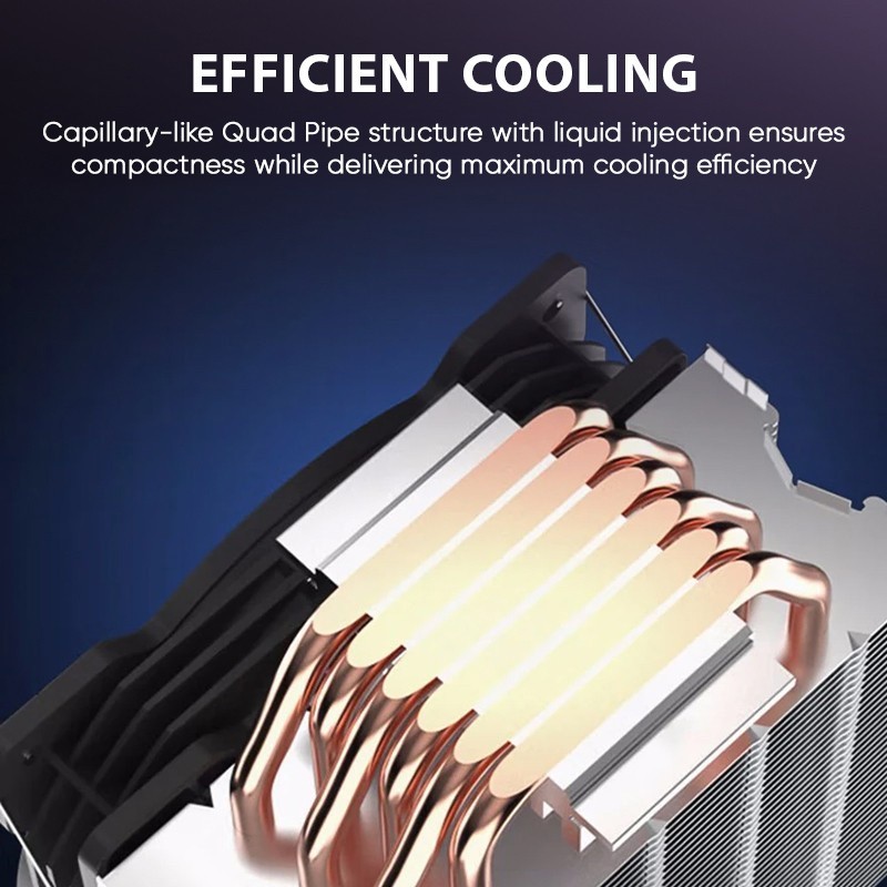 ARMAGGEDDON ARGB SILENT 12CM CPU COOLING FAN 6 HEAT PIPES WHITE