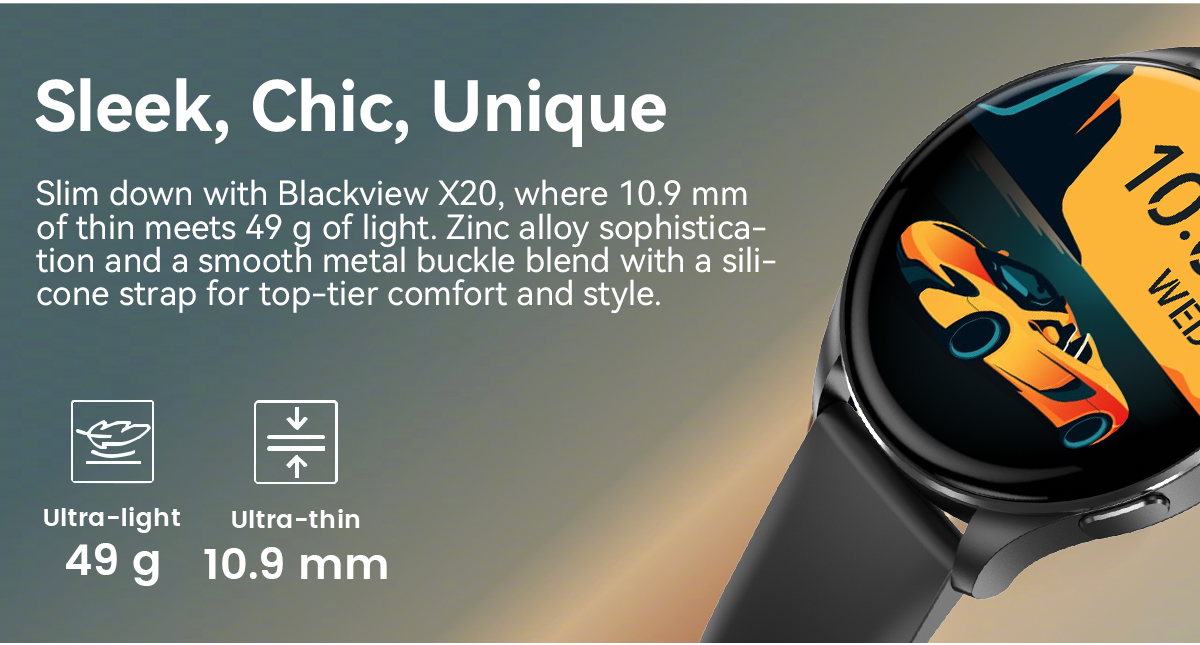 BLACKVIEW BT5.3 SMARTWATCH AMOLED ULTRA-CLEAR DISPLAY BLACK
