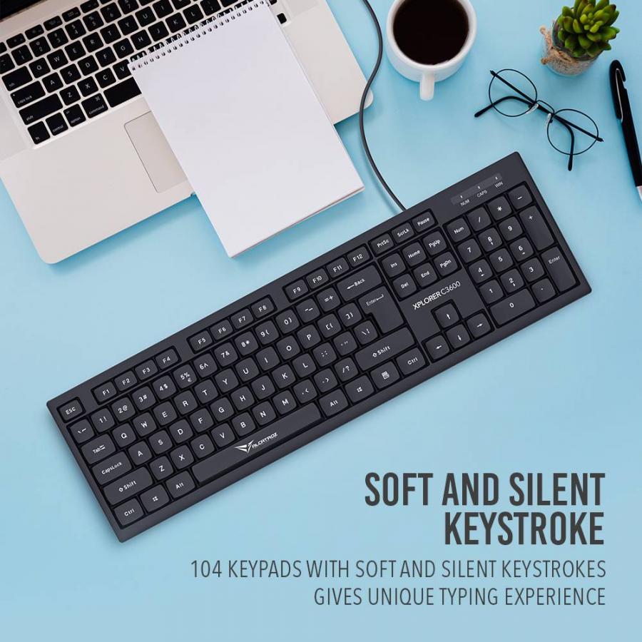 ALCATROZ USB WIRED KEYBOARD AND MOUSE XPLORER C3600 BLACK