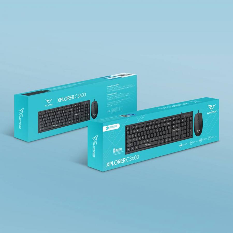 ALCATROZ USB WIRED KEYBOARD AND MOUSE XPLORER C3600 BLACK