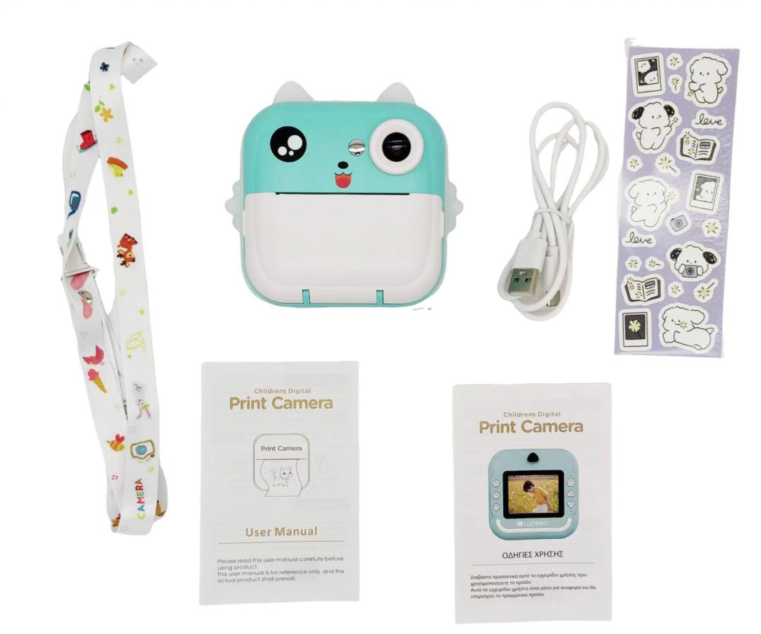 LAMTECH BLUETOOTH KID INSTANT CAMERA WHITE/GREEN