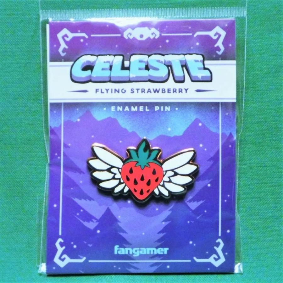 Celeste Flying Strawberry Pin Official Rose-Gold Hard Enamel Badge Pin 1.5