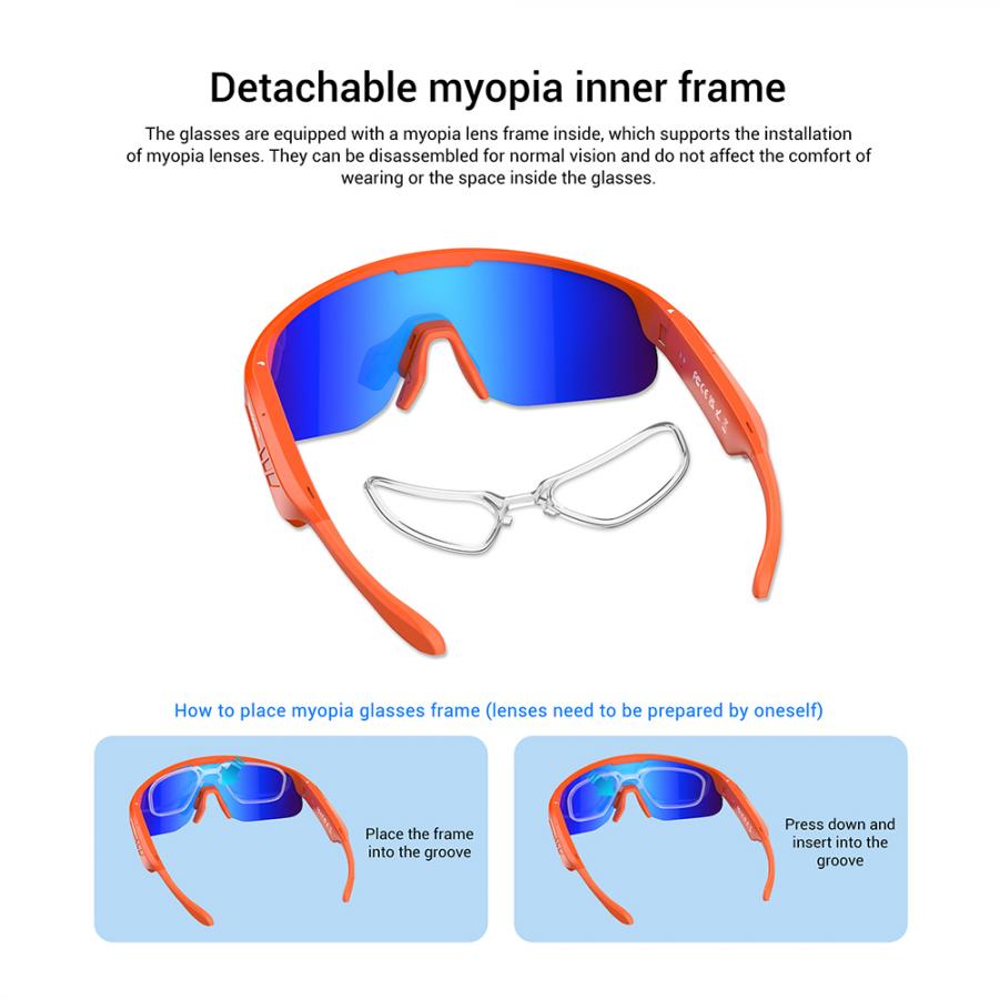 BLACKVIEW BT6.0 CYCLING SMART GLASSES UV400 PROTECTION IP54 BLACK