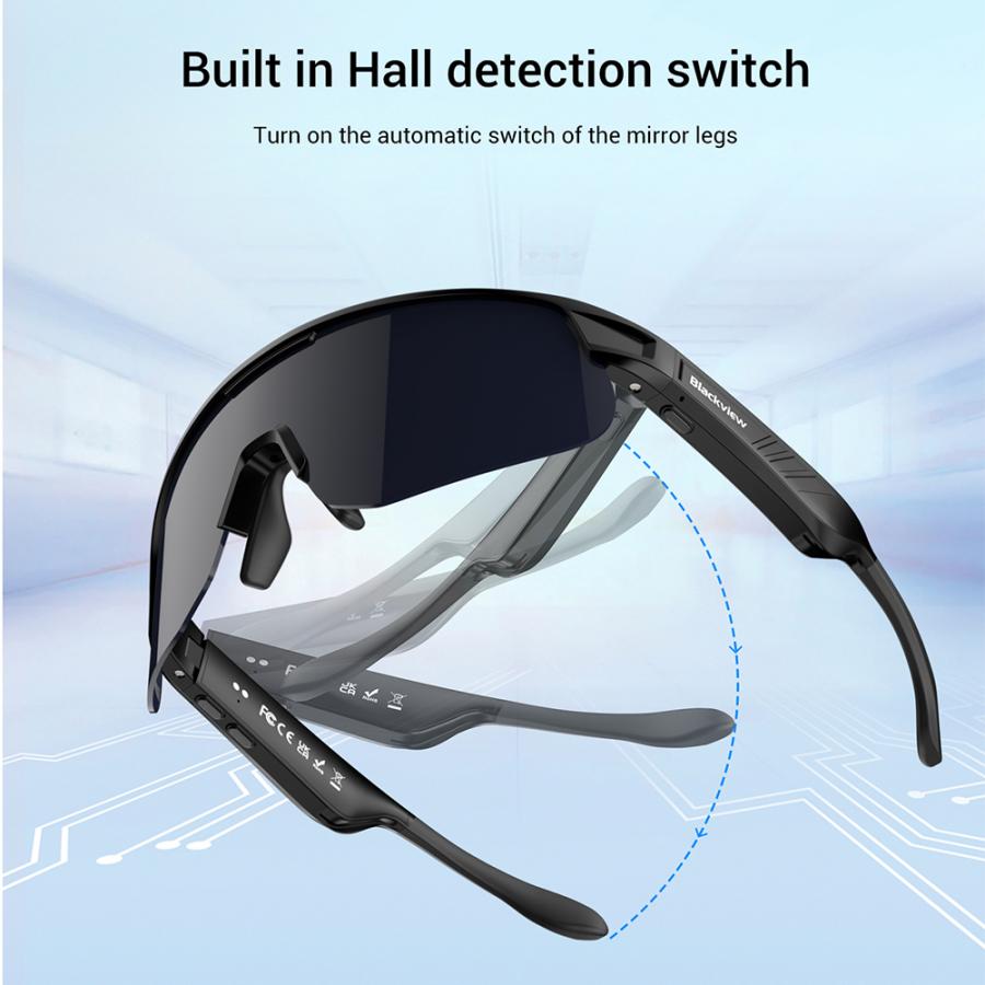 BLACKVIEW BT6.0 CYCLING SMART GLASSES UV400 PROTECTION IP54 BLACK