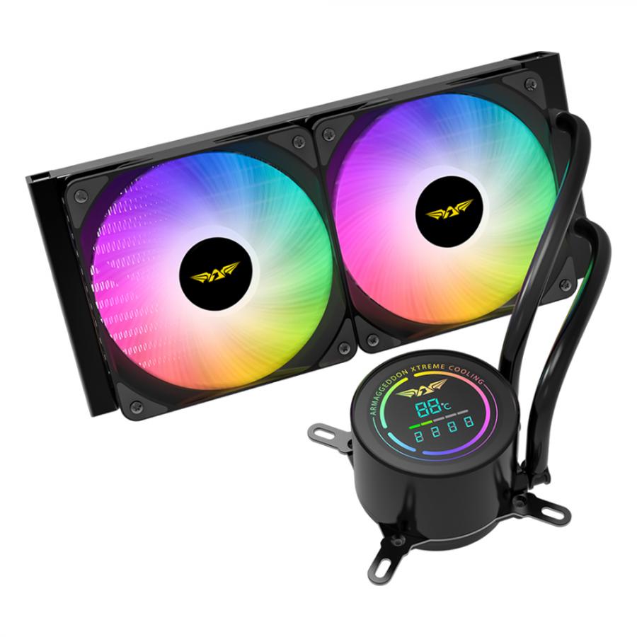ARMAGGEDDON UNIQUE DUAL CPU COOLING FAN 9 BLADE DEEP FREEZE ADV A240 ARGB BLACK