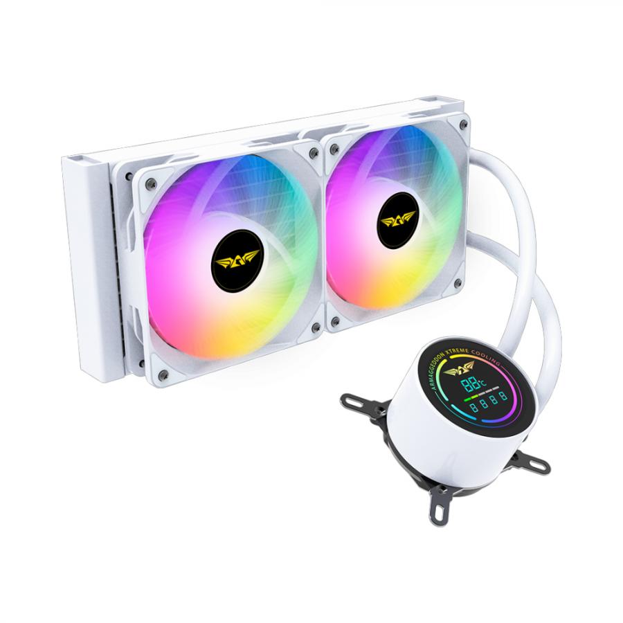 ARMAGGEDDON UNIQUE DUAL CPU COOLING FAN 9 BLADE DEEP FREEZE ADV A240 ARGB WHITE