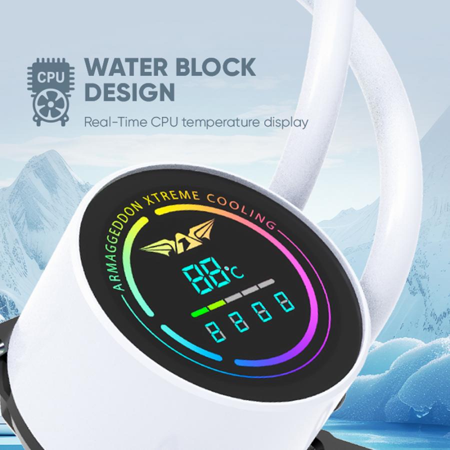 ARMAGGEDDON UNIQUE DUAL CPU COOLING FAN 9 BLADE DEEP FREEZE ADV A240 ARGB WHITE