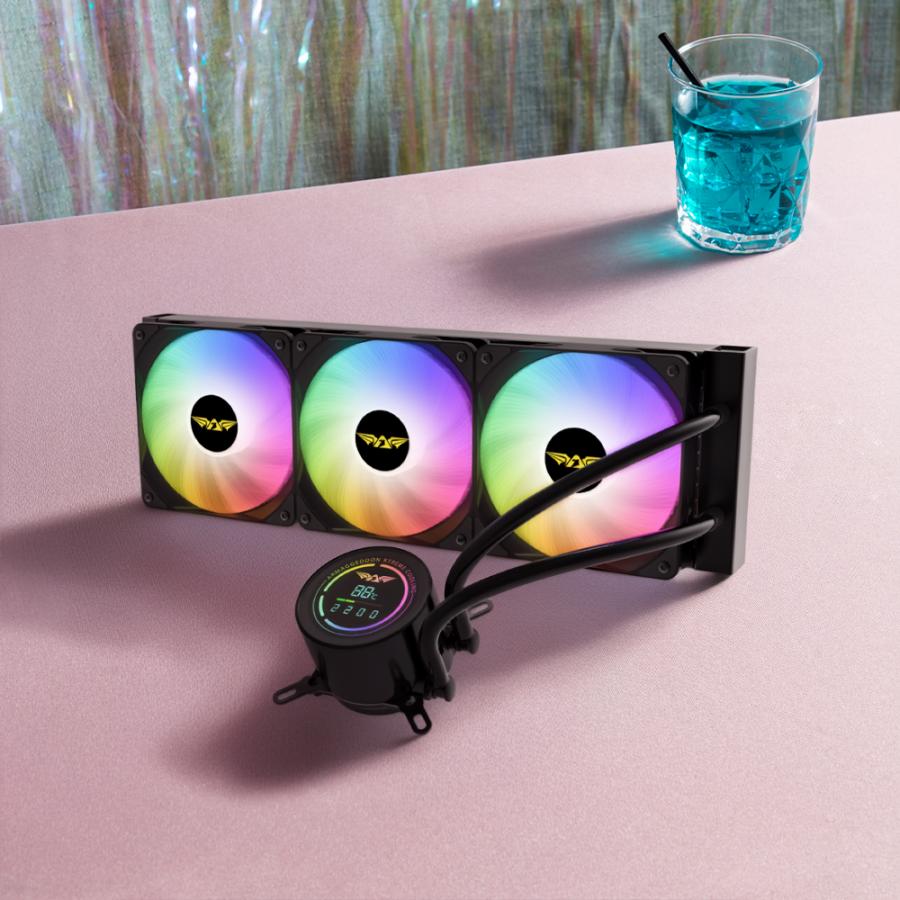 ARMAGGEDDON UNIQUE TRIPLE CPU COOLING FAN 9 BLADE DEEP FREEZE ADV A360 ARGB BLACK