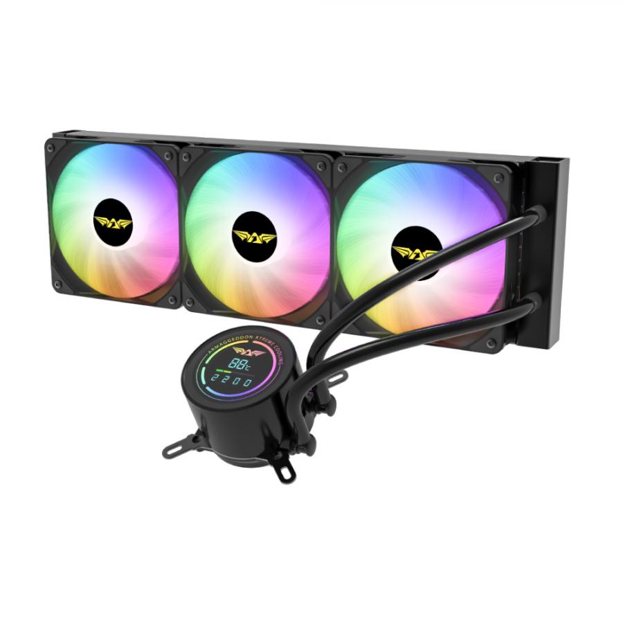 ARMAGGEDDON UNIQUE TRIPLE CPU COOLING FAN 9 BLADE DEEP FREEZE ADV A360 ARGB BLACK