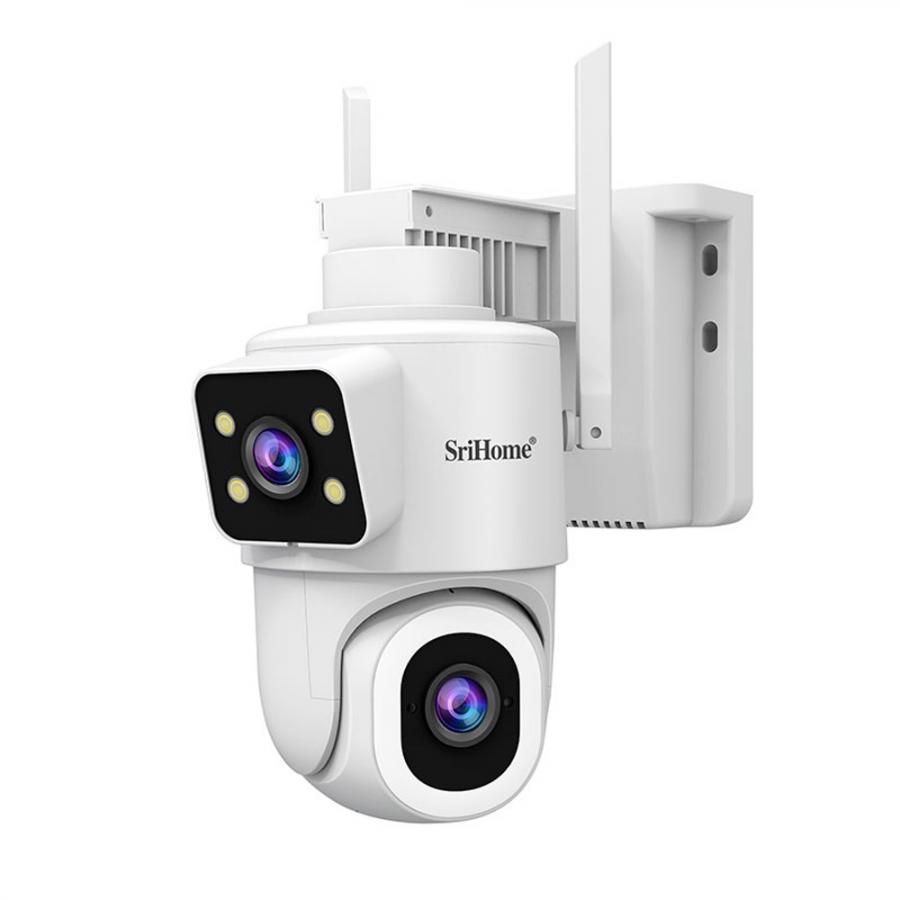 SRIHOME 4G LTE 4MP HD DUAL LENS AOV LOW POWERED BATTERY CAMERA WITH 7W SOLAR PANEL