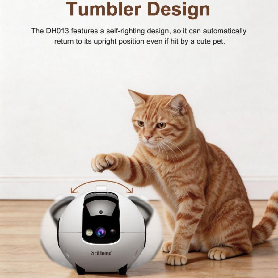 SRIHOME PET COMPANION ROBOT CAMERA 4MP HD RESOLUTION WHITE