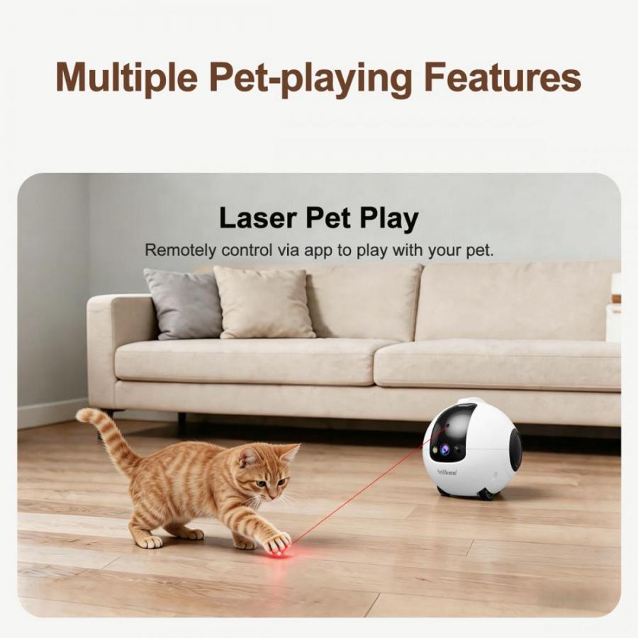 SRIHOME PET COMPANION ROBOT CAMERA 4MP HD RESOLUTION WHITE
