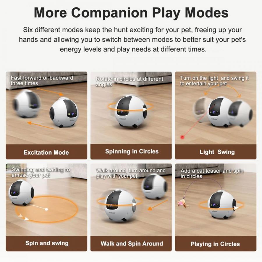 SRIHOME PET COMPANION ROBOT CAMERA 4MP HD RESOLUTION WHITE