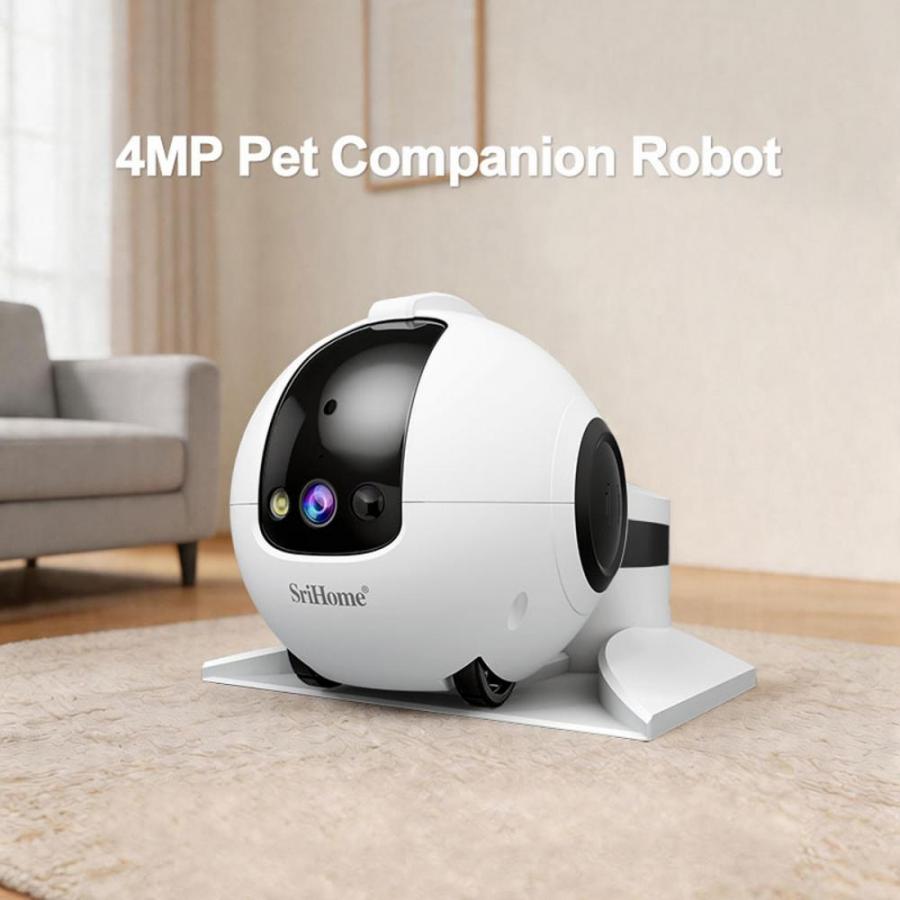 SRIHOME PET COMPANION ROBOT CAMERA 4MP HD RESOLUTION WHITE