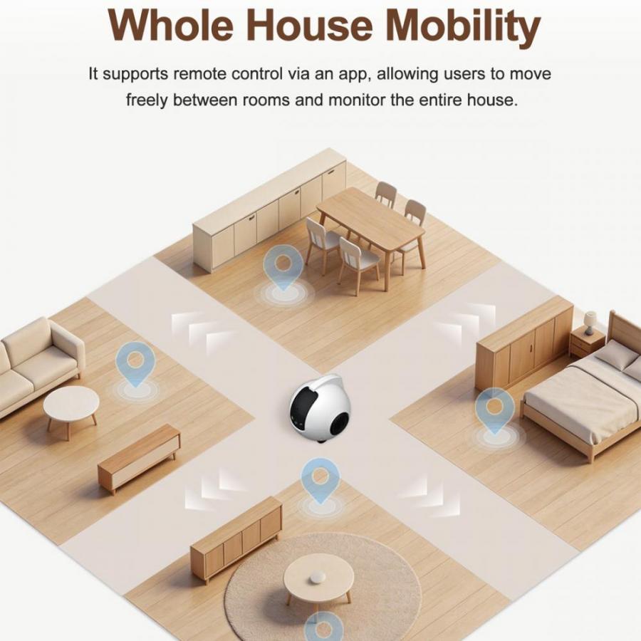 SRIHOME PET COMPANION ROBOT CAMERA 4MP HD RESOLUTION WHITE