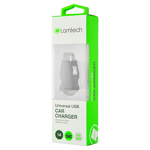 Lamtech Car Charger 1 USB Port  1A (Black) (439973)