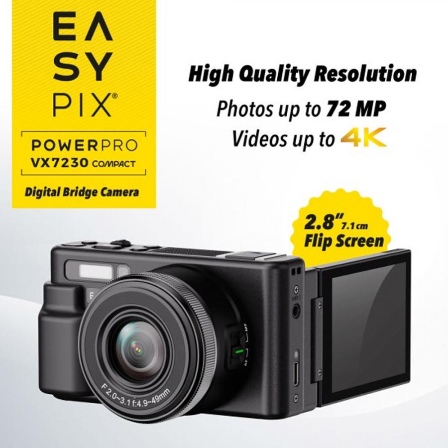 EASYPIX 4K POWERPRO VX7230 COMPACT WIFI BRIDGE CAMERA