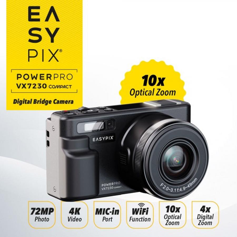 EASYPIX 4K POWERPRO VX7230 COMPACT WIFI BRIDGE CAMERA