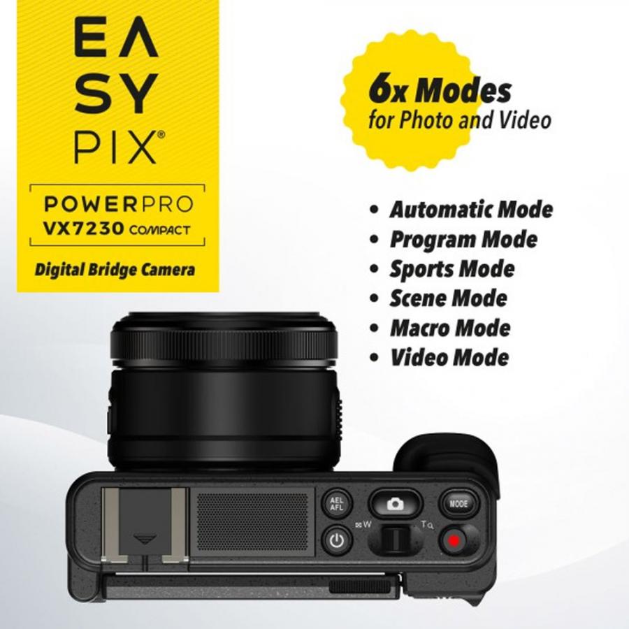 EASYPIX 4K POWERPRO VX7230 COMPACT WIFI BRIDGE CAMERA