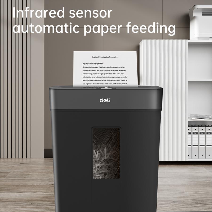 DELI P4 SMALL PAPER SHREDDER 15L BLACK