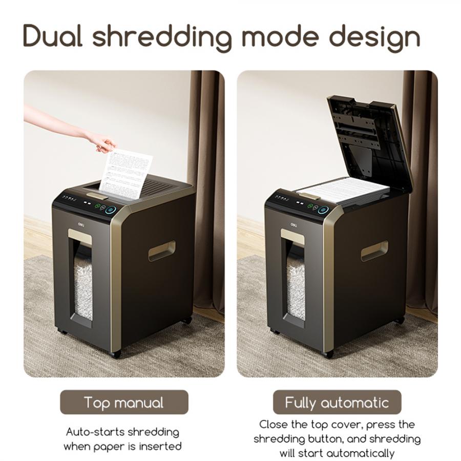 DELI P4 200 SHEETS AUTO FEED SHREDDER 32L BLACK