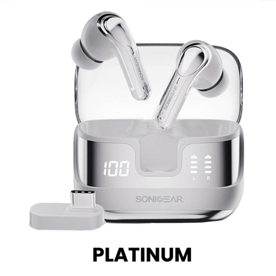 SONICGEAR DUAL MODE 2.4G/BT5.4 SUPERIOR 4MICS ANC/ENC EARPUMP XP2 PLATINUM