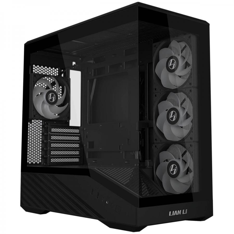 Lian Li Vector V100 Mini Black - 4 x 120mm ARGB - Mini/Micro ATX - LED RGB Strip - Tempered Glass